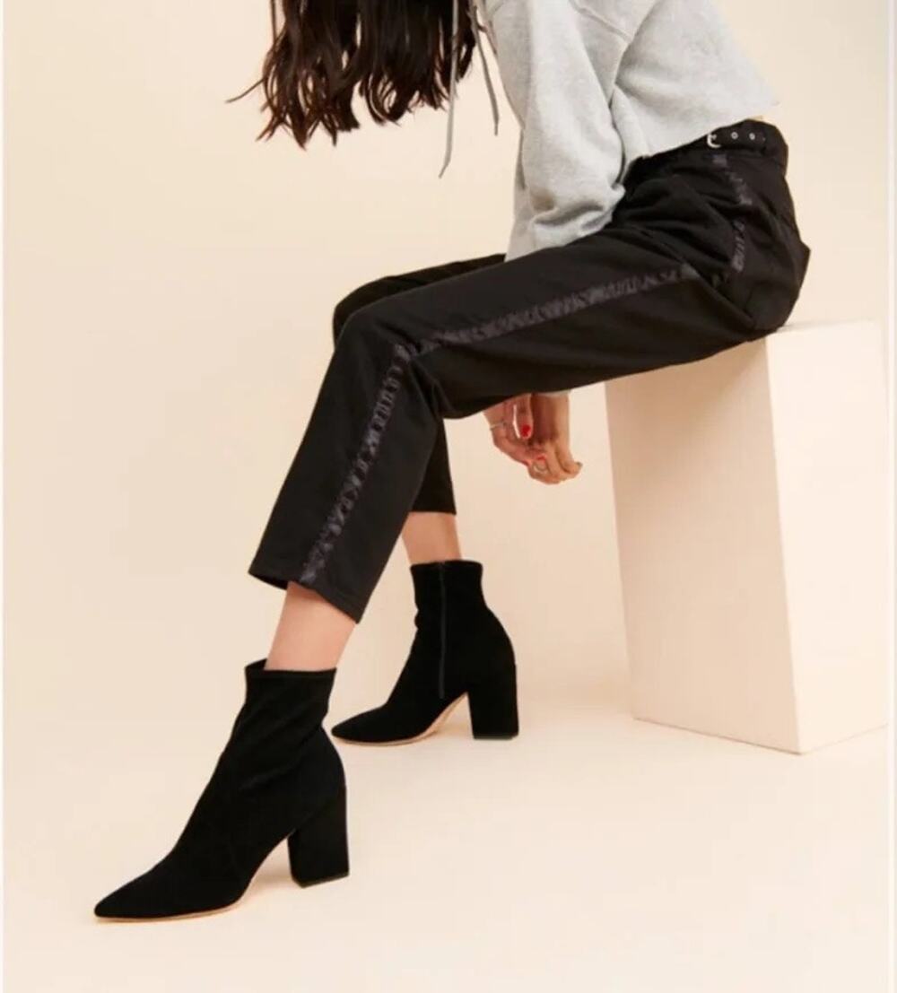 ONE TEASPOON x FREE PEOPLE NWT Tuxedo Taylor Pants Luxure Black Size 26 Academia